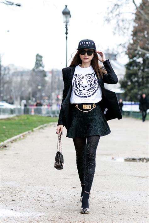 A Posh Girl Meets Cool Girl Mix Up Street Style At Couture Fashion