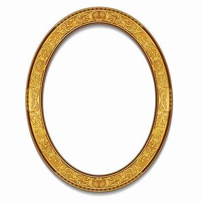 Oval Frame Clip Shape Gold Vector Golden