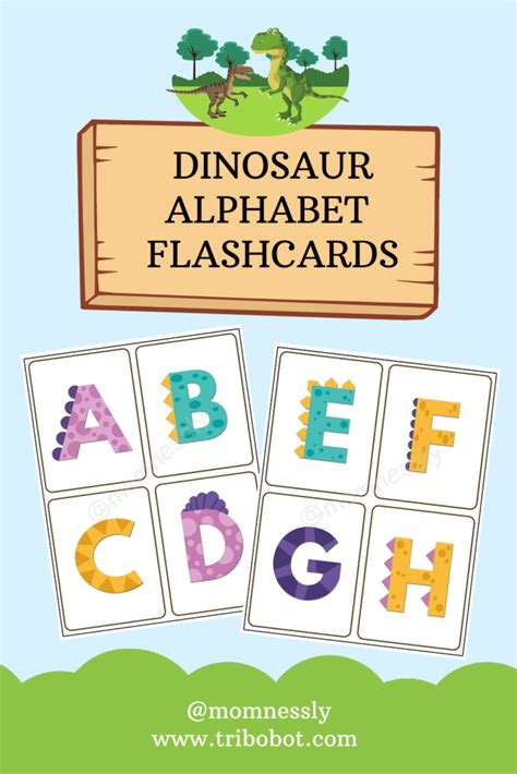 Free Printable Dinosaur Alphabet Flashcards Tribobot X Mom Nessly