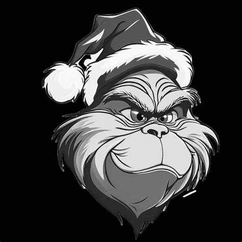 Grinch Black And White Digital Image 3 Holiday Image Christmas Movie