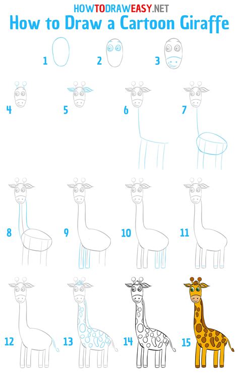 How To Draw A Cartoon Giraffe How To Draw Easy