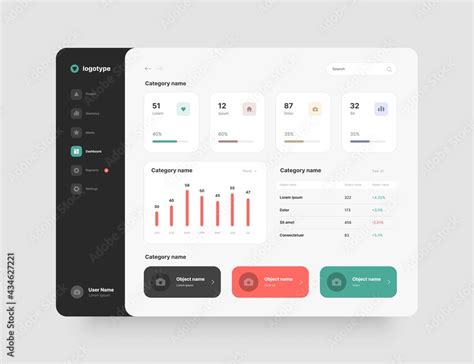 Vetor De Dashboard Design Desktop App With Ui Elements Use For Web