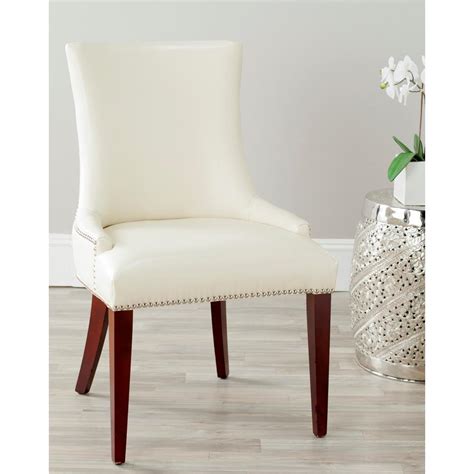 Each chair seen below fits perfectly with any of our solid wood. Safavieh Becca Flat Cream Leather Dining Chair-MCR4502B ...