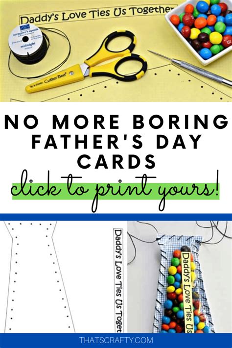 Fathers Day Candy Card Tie Printable Craft Thats Crafty Kids