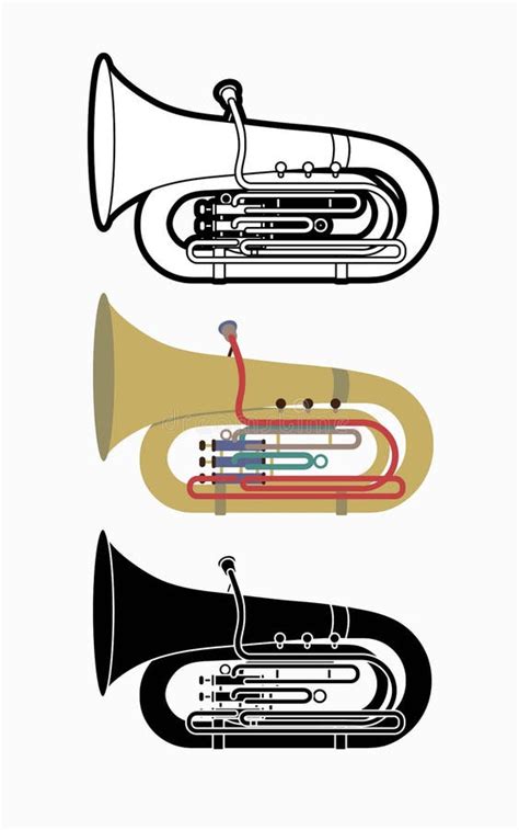 Tuba Instrument Cartoon Music Graphic Vector Stock Vector