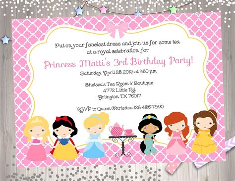 Princess Tea Party Invitations Free Printable Printable Word Searches