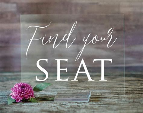 Buy Acrylic Wedding Find Your Seat Sign Please Find Your Seat