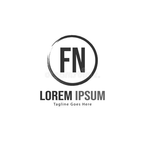 Initial Fn Logo Template With Modern Frame Minimalist Fn Letter Logo