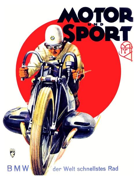 1929 Digital Art 1929 Bmw Motorcycle Poster Color By John Madison