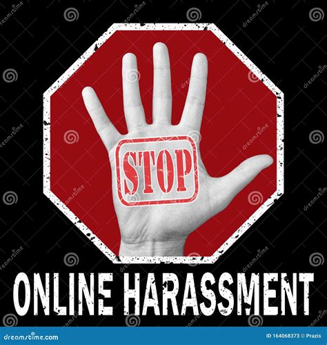 Open Hand With The Text Stop Online Harassment Global Social Problem Stock Illustration