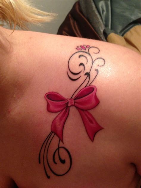 Bow Tattoo It Would Be Cute With A Bunch Of Various Gems And Jewels