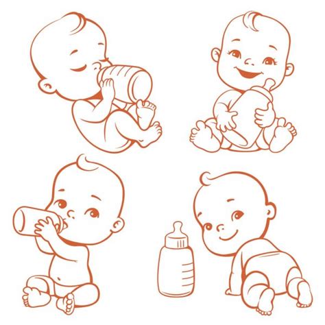 Baby drinkt uit fles bestelcode. vector van een cartoon voetbal meisje houden een trofee - overzicht kleurplaat — Stockvector ...