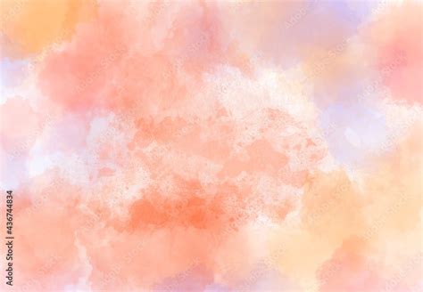 Peach Pink Yellow Clouds Abstract Background Wallpaper Hand Drawn