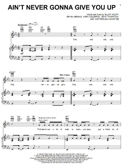 Aint Never Gonna Give You Up Sheet Music By Paula Abdul Piano Vocal