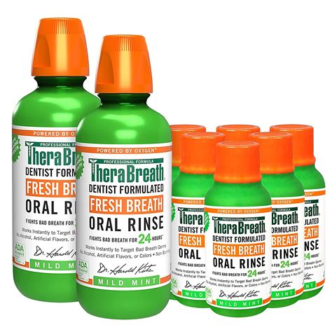 buy therabreath fresh breath oral rinse mild mint 16 ounce bottle pack of 2 and fresh breath