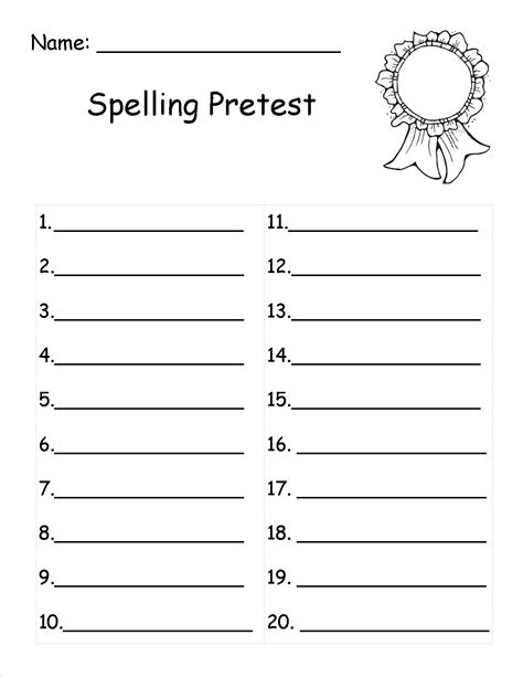 Spelling Test Template 25 Words Pdf Kanza