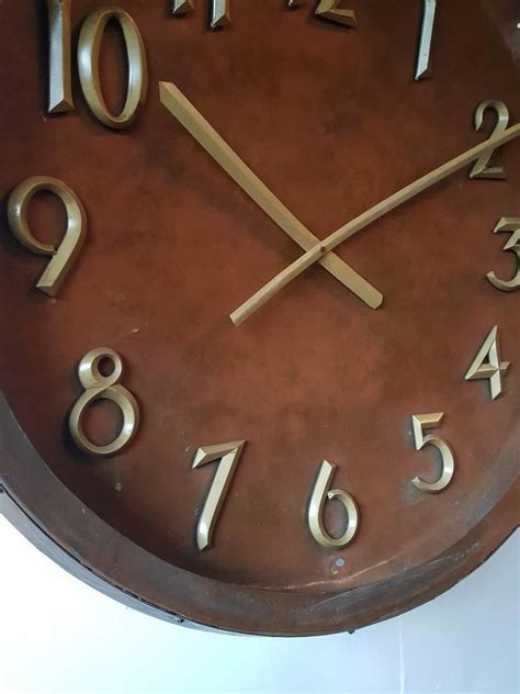 Very Large Copper Vintage Wall Clock For Sale At 1stdibs