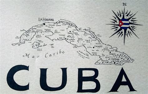 Cuba Hand Drawn Map Etsy