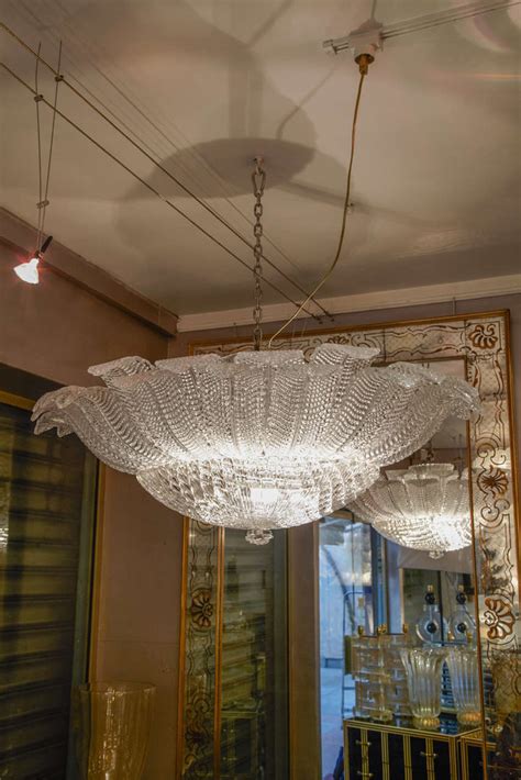 Pair Of Chandeliers In Murano Glass By Toso At Stdibs