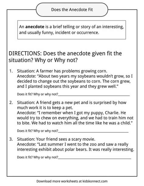Anecdote Examples Definition And Worksheets Kidskonnect Anecdote