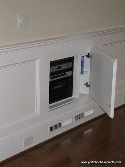 We design and manufacture bespoke tv cabinets with lifts, end of bed tv cabinets, popup tv cabinets to your requirements. Hidden Audio Video Project - Traditional - Home Theater ...