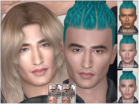 Realistic Facemask For Male Sims In 20 Skin Colors • Teen To Elder