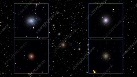 Perseus Cluster Galaxies Stock Video Clip K0027293 Science Photo