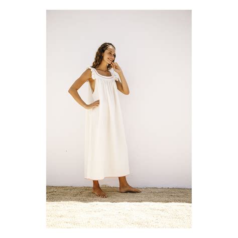 Organic Cotton Nightgown Womens Collection Ecru Liilu
