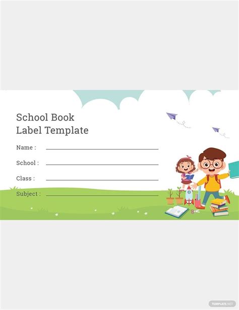 School Book Label Template In Ms Word Photoshop Download