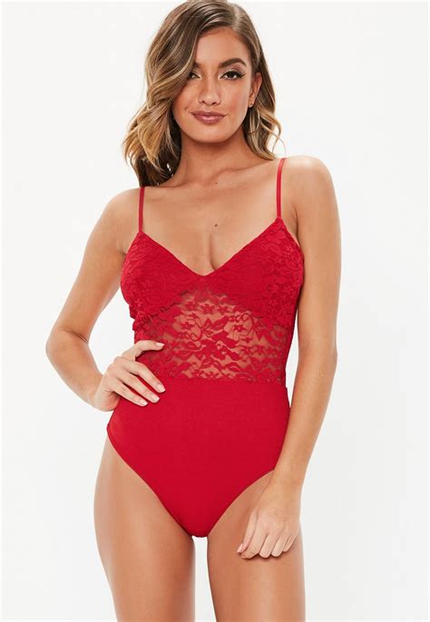 red lace strappy bodysuit missguided summer outfits red lace womens tops
