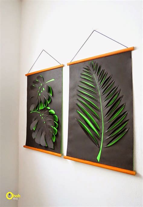 Diy Paper Leaf Wall Art Diy Craft Projects