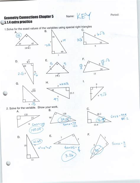 Congruence In Right Triangles Worksheets