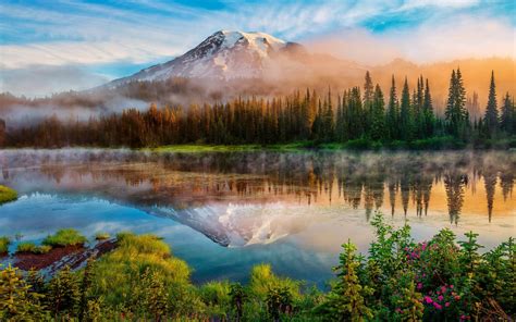 Mount Rainier National Park Trails Desktop Wallpaper Hd Widescreen