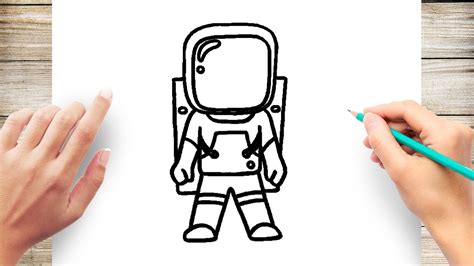 How To Draw A Astronaut Easy Step By Step Youtube