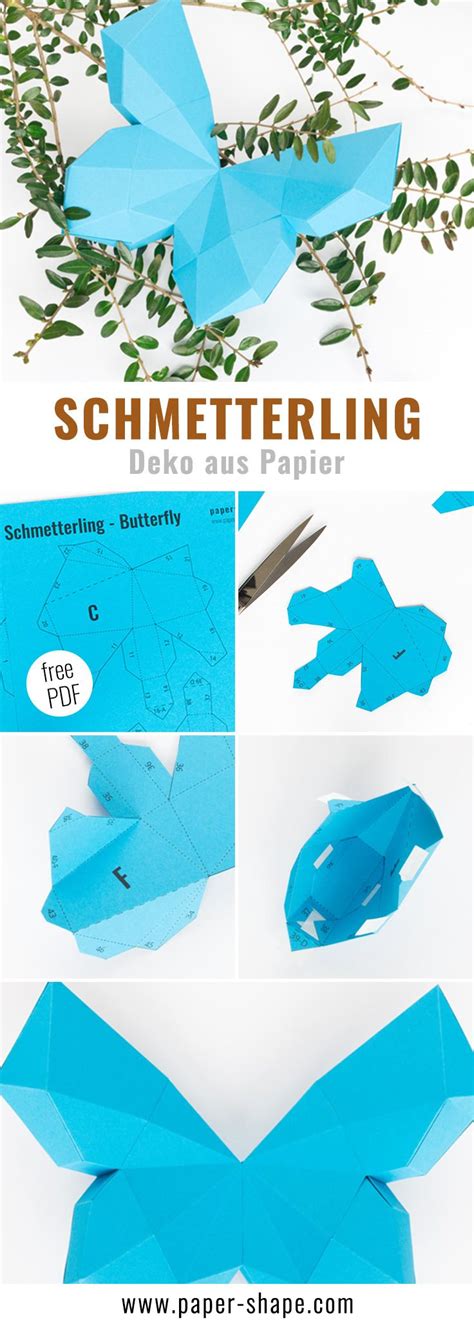 Maybe you would like to learn more about one of these? 3D Schmetterling basteln als Wanddeko (mit Vorlage ...