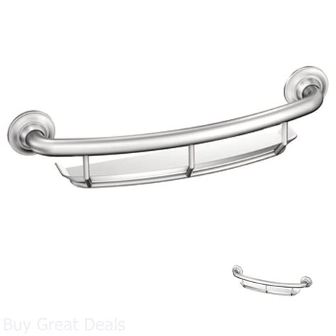 The angle of the grab bar is parallel to the shower wall. Chrome Bathroom Shower Bath Tub Grab Bar Shelf Storage ...