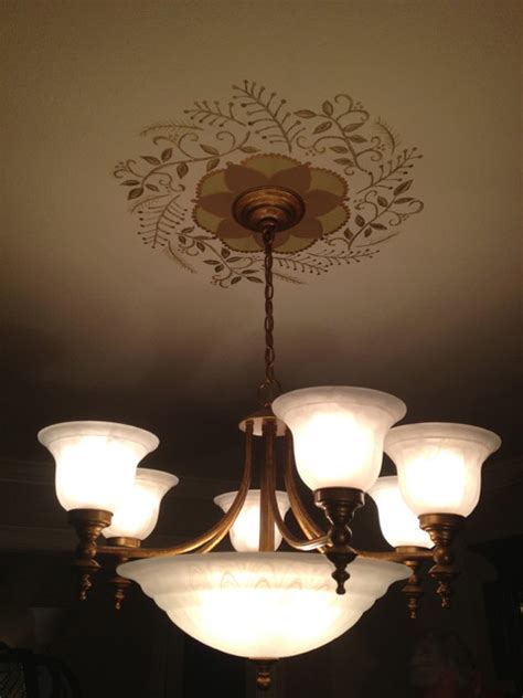 This gourgeous 23 handpainted ceiling medallion is painted in honey colored faux with champagne, gold and bronze metallic with hints of. Original Hand Painted Ceiling Medallions - Traditional ...