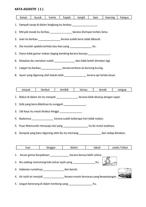 Buat semua latihan yang berada dalam buku teks. Image result for latihan kata adjektif tahun 2 | Preschool ...