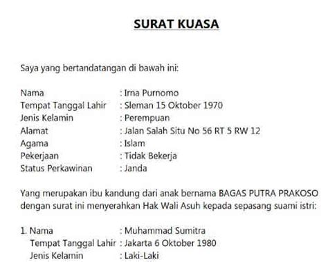 Bahaudin sag alias bahaudin bin hm. Contoh Contoh Surat Pernyataan Hak Asuh | Cara Membuat ...