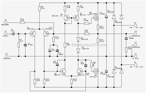 Audio Power Amplifier Circuit Diagram Using Power Mosfet
