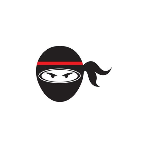 Ninja Warrior Icon Simple Black Ninja Head Logo Illustration 13676474
