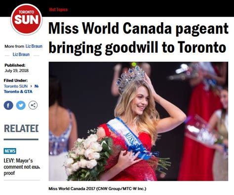 Miss World Canada Competition Is In The News Miss World Canada