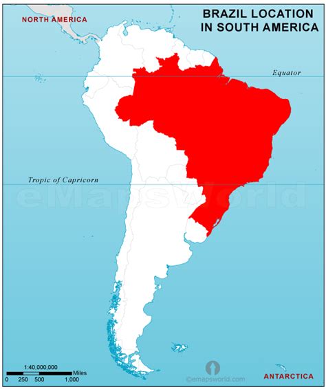 Brazil Location Map In South America Location Map Of Brazil In South America