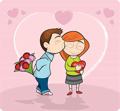 Best Teenage Couple Kissing Illustrations Royalty Free Vector Graphics