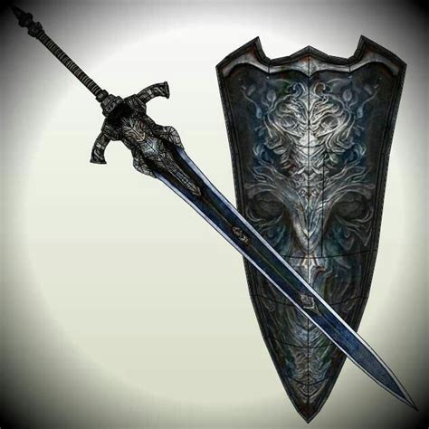 Greatsword And Shield Of Knight Artorias Dark Souls Fantasy Sword