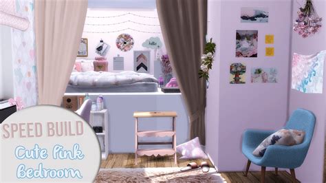 The Sims 4 Speed Build Cute Bedroom Cc Links Youtube