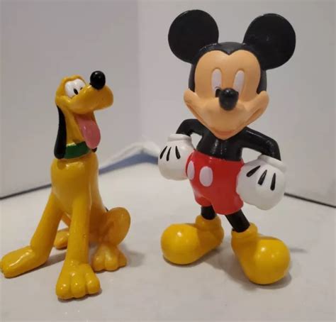 Disney Mickey Mouse And Pluto Mini Pvc Figures Toys Cake Toppers 3in Set Of 2 16 99 Picclick