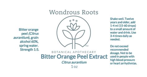 Bitter Orange Peel Extract Wondrous Roots