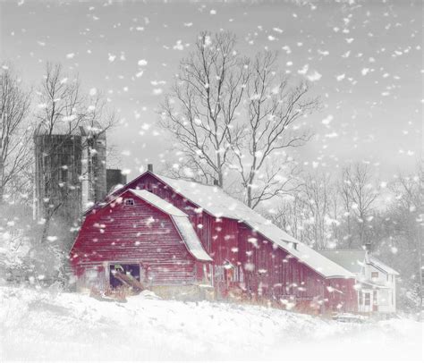 Red Barn In Winter Photograph By Kathleen Rinker