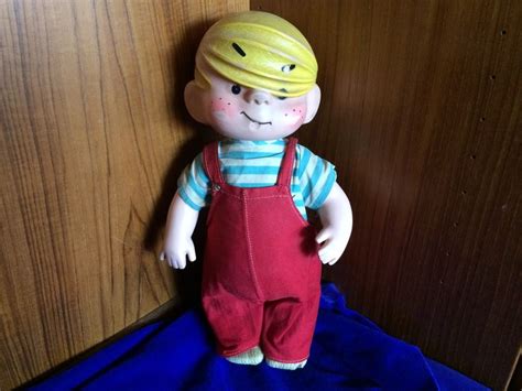 Vintage 1950s 12 Inch Dennis The Menace Rubber Doll In Original Outfit